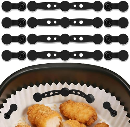 Xahpower 12 Pièces Silicone Aimant Air Fryer, Magnétiques en Silicone pour Friteuse à Air, Accessoires Air Fryer pour Doublures En Papier Parchemin et Empêche de Brûler