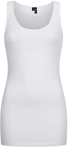 VERO MODA Damen Tank Top VMMaxi My Soft Long Basic Damentop 10185110 Bright White XXL