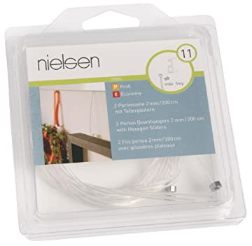 nielsen Galerieschienen Zubehör Perlonseil 2m inkl. Tellergleiter (2 Stück/Packung)