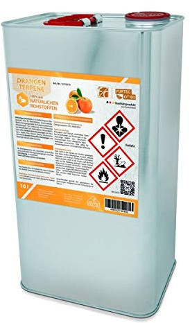 Orangenterpene (100%), 5 L | Klebereste Entferner, Etikettenlöser, Orangenreiniger Konzentrat, Terpentinersatz