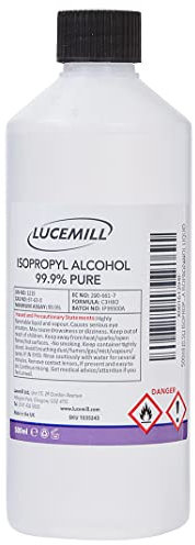 Lucemill 99.9% Rubbing Alcohol | 500ml | Super Strength IPA Surface Sanitiser | 99.9% Isopropyl Alcohol | Clear Liquid