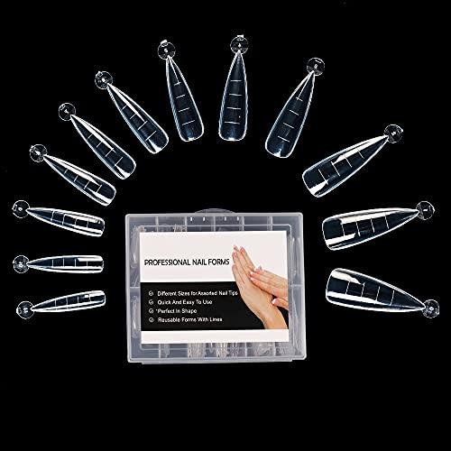 BNG Dual Nagelformen 120 Stück Professionelle Flache Quadratische Nagelspitzen Für Polymer-Gel-Acryl-Nagelverlängerung, Wiederverwendbar Formen mit vollständiger Abdeckung für Salon (Form B)
