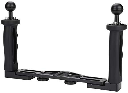 Stabilisateur de caméra sous-Marine, Plateau en Aluminium avec stabilisateur de poignées à Double poignée pour Accessoire de boîtier de caméra sous-Marine