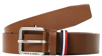 JACK & JONES Herren Jacespo Belt Lederg rtel, Cognac, 90 EU