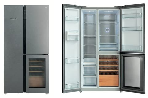 GRF Frigorifero Americano Tre Porte con Cantinetta T9183WINXG Total no frost Vetro Inox