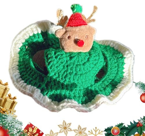 Katze Weihnachtsmütze,Hund Weihnachtsmütze | Hunde-Weihnachtskostüm-Mütze | Weihnachtsmann Cosplay Hut mit Elch für Kätzchen Wolle Stricken Haustier Kopfbedeckung Fotografie Requisiten