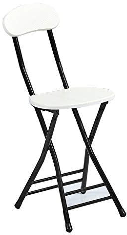 Sedia da bar pieghevole portatile con schienale, altezza seduta alta, sgabello per colazione, cucina, mobili in nero