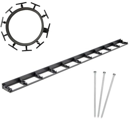 bepco Rasenkante - Pflasterkante 10er Set (LxH: 100 x 2,7cm) - Flexible & Robustes Gartenabgrenzung für Rasen, Beet und Pflaster, mit 30 Stahl-Erdanker (verzinkt)