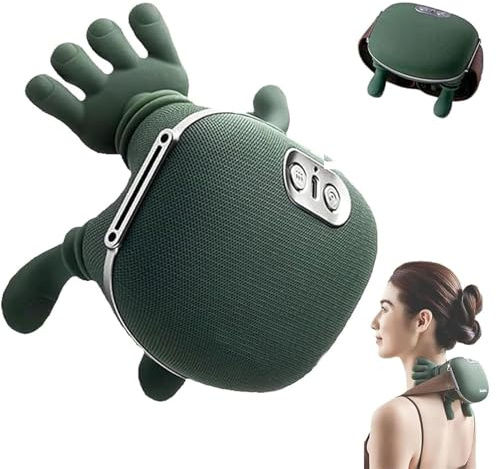 Masseur Cervical 4D Thermique pour le Cou, la Nuque et le Dos - Appareil de Massage 3 Fonctions et Chauffage 2 Niveaux, Coussin U sans Fil pour une Détente Profonde