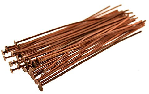 70 Nietstifte in antik Kupfer, 5 cm von Vintageparts, DIY-Schmuck