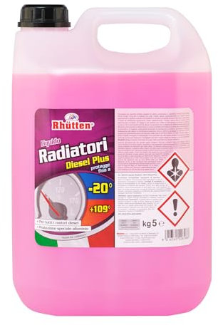 Liquido Radiatori Diesel Plus -20°C, Eccellente Protezione per Alluminio e Altre Leghe, Per Tutti i Motori Diesel, 5kg