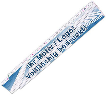 Zollstock mit Firmen-Logo oder Bild - Glieder-Maßstab personalisiert - Meterstab individuell einseitig bedruckt