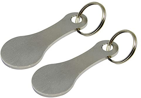 Clé en Forme de Jeton Inoxydable Porte-Clés en Métal Amovible Porte Clef Jeton Caddie Metal pour Déverrouillez le Chariot Sans Vous Coincer dans le Chariot (2pc)