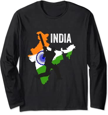 Indian Cricket Jersey India Cricket Team Lover Supporter Langarmshirt