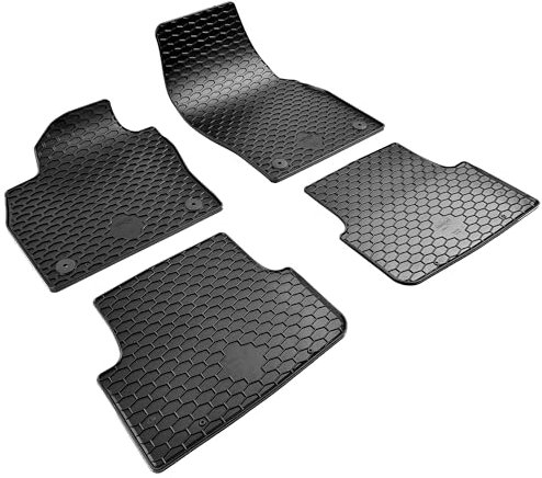 WALSER DirtGuard Gummi Fussmatten Auto für VW Polo VI/VW Taigo 2021-Heute, 100% passgenaue Auto Fußmatten, robuste Universal Fußmatte Auto, Gummimatten Auto