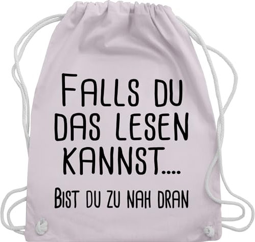 Turnbeutel Rucksack - Sprüche Statement mit Spruch - Falls du das lesen kannst... - Unisize - Pastell Rosa - tasche lustig beutel+rucksack+mit+sprüchen sprueche zu nah beutel sprüchen spruechen