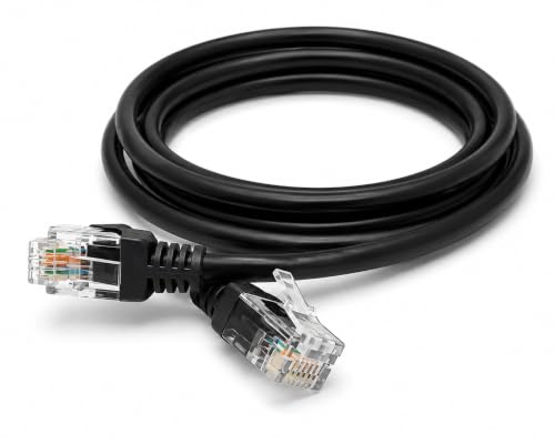 DRUT RJ11 to RJ11 ADSL 2 Modem Cable, 1m, Black | High Speed Broadband, Data Up to 100 Mbits/sec, 26 AWG, Analogue or Digital, DSL/ISDN Applications, 3.3ft