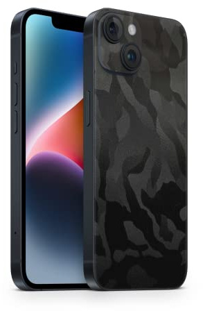 TF Skins Skin passend für das iPhone 14 Plus Skin/Schutzfolie für die Rückseite in edler Optik inkl. Kameraschutz Schutz vor Kratzern (Shadow Black)