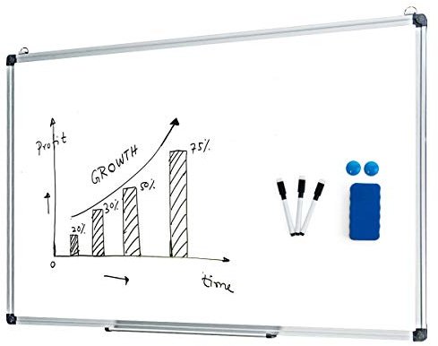 LIFEZEAL Whiteboard, Klein Magnettafel Wandtafel für Kinder, Tragbare Tafel zum Aufhängen mit Radierer & Brettstift, trocken abwischbar, zum Zeichnen und Schreiben (60 x 90cm)