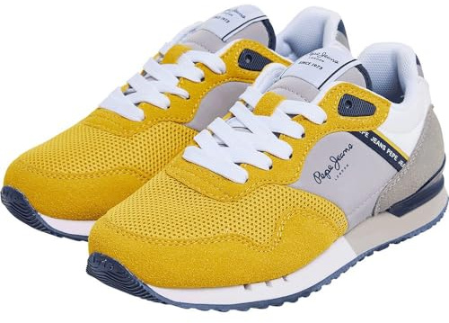 Pepe Jeans London Urban B Tenis para Niños, Amarillo (Rugby Yellow), 4.5