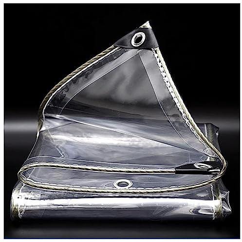 Liyadolaam Clear Tarpaulin 3m x 4m 5m×6m PVC Waterproof Cover Transparent Tarp Sheet Heavy Duty 400 g/m², Rainproof Furniture Caravan Tarp Plant Shed Cloth Windproof Camping Canopy (Size : 1.8x2.4m)