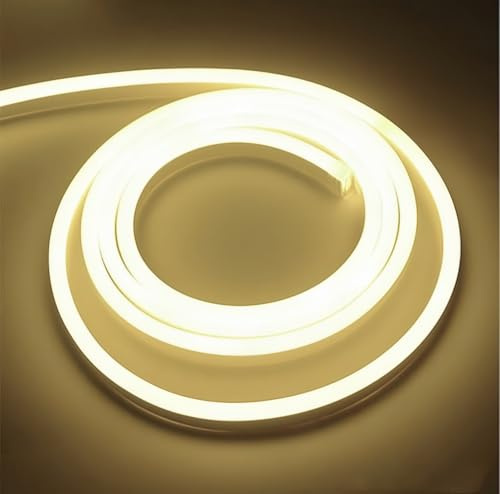 ONSSI Neon LED-Streifen 220V 12W/m (Neutralweiß,10M),288 Led/m jeder Schnitt von 10 cm,COB-Lichtschlauch,IP65 Wasserdicht Mit Aufkleber und Stecker,Neon-LED für den Innen-und Außenbereich