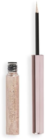 Makeup Revolution, Eyeliner Liquido Super Flick, Altamente Pigmentato, Oro Rosa, 2.4ml
