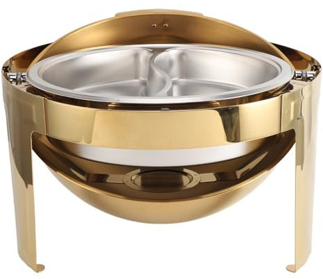 Chafing Dish, Gold 300 W 6L Edelstahl Chafer Komplettset für Partys (Naroote8yu3g6hwd1-12)