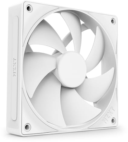 NZXT F120P | Ventilador de presión estática para Caja de PC de 120 mm | Ideal para radiadores y disipadores | Alta presión estática | Entrada Trasera biselada | Bajo Ruido | Control PWM | Blanco