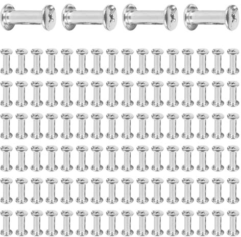 100 tornillos hexagonales interiores, tornillos para muebles, conectores de muebles, conectores de armarios, conectores de estantes, casquillos roscados, accesorios de bricolaje para muebles (plata)