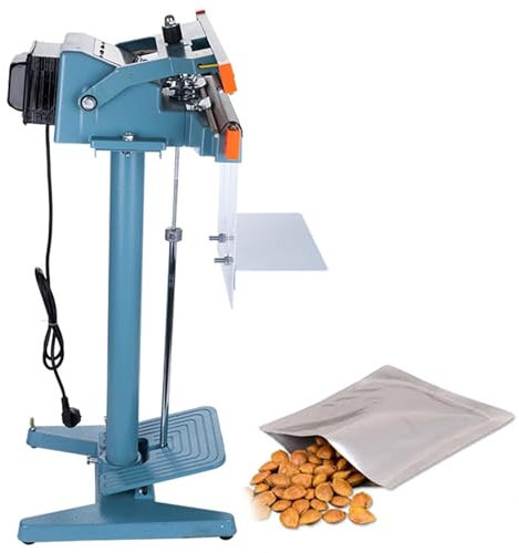 ZYJIX Heat Sealer With Foot Pedal, Plastic Poly Bag Sealing Machine, 350/450MM Pedal Impulse Sealer For Commercial Industrial Use, Heat Seal Closer,450mm-doublesidesealing(Color:doublesidesealing)