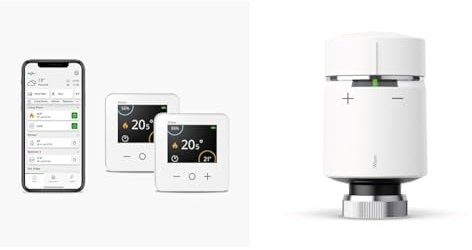 Drayton Wiser Smart Thermostat Dual Zone Heating and Hot Water Control - Works with Amazon Alexa & Drayton Wiser Smart Heating Radiator Thermostat Works with Amazon Alexa, Google Home
