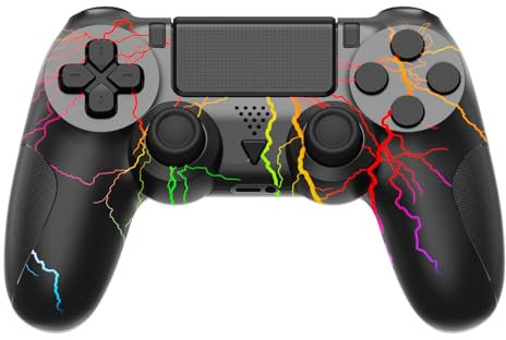 RCCBOOST RGB Mando inalámbrico para Ps4, controlador para ps4 con batería de 1000mah, soporte de doble vibración, giroscopio de seis ejes, conector de audio de 3,5 mm
