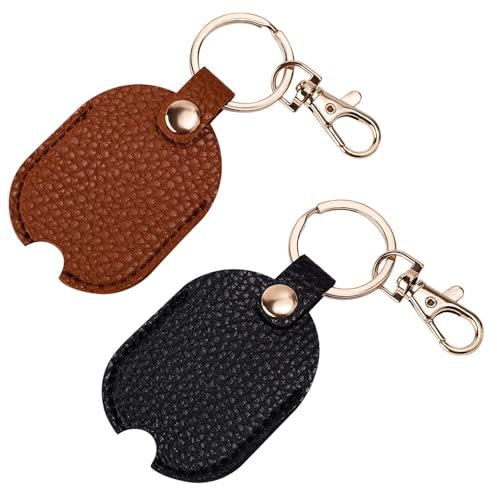 NQEUEPN 2pz Custodia in Pelle per Chiave Auto, Anello di Ricambio per Chiave Auto Rotta Vintage Protezione per Portachiavi in Pelle PU con Anello Portachiavi in Ferro per Uomo e Donna