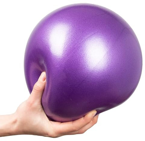 Soft Pilates Ball 9 Inch, Anti-slip Small Exercise Ball, 23CM Small Yoga Ball, Fitness Ball, Stability Ball for Yoga, Pilates, Training and Physical Therapy Home Gym Exercise Balls for Adults - Purple