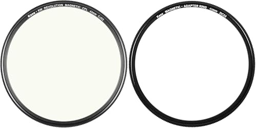 Kase Revolution Magnetic CPL Shockproof Tempered Optical Glass Filter W Silver Ring & Adapter (43mm)