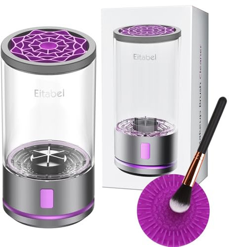 Elektrische Make-up-Pinselreinigungsmaschine, 2-in-1 Make-up-Pinseltrockner und Make-up-Pinselwaschmaschine kombiniert, automatischer drehender Make-up-Pinselreiniger für Make-up-Pinseln Schwämmen