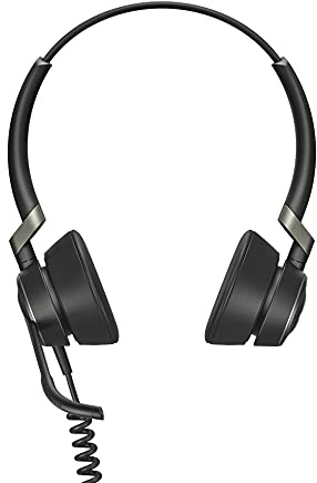 Jabra Engage 50 On-Ear Stereo Headset - Microsoft-zertifizierter digitaler Kopfhörer mit Kabel - passive Lärmunterdrückung für Softphones und Web-Clients - USB-C-Kabel - schwarz (Renewed)