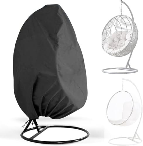 Générique Housse de Fauteuil Oeuf Suspendu, Oxford Tissu Housse de Chaise Suspendue de Jardin, Bache de Protection Imperméable pour Patio Meubles Jardin Exterieur(115x190CM)