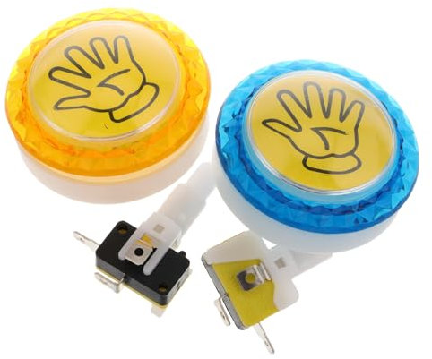 Yardwe Botones Pulsadores Iluminados para Consola de Juegos, 2 Piezas de Plástico Sensibles y Diseño Ergonómico para Diversos Escenarios de Gaming