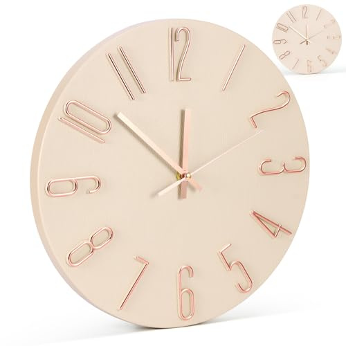DEECOZY Wanduhr 30cm, Wanduhr Ohne TickgeräUsche Lautlos, Batterie Betriebene Wanduhren Große, Modern Rahmenlose Wanduhrs Einfach zu Lesen für Wohnzimmer Schlafzimmer Büro Küche Schule