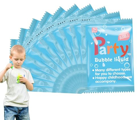Solution concentrée à bulles : recharge pour baguettes et souffleurs, bulles liquides de savon naturel pour | Lot de 10 bouteilles de 10 ml, charge portable pour jeux en plein air, FE