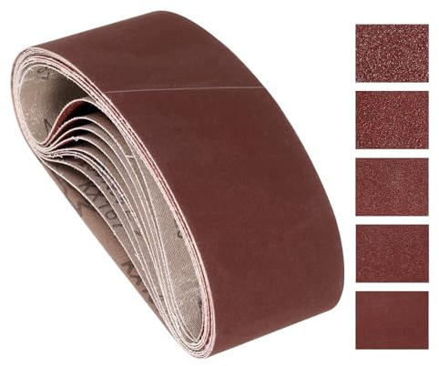 Kozelo 15 Pcs Sanding Belts 76mm x 533mm 40/80/120/240/400 Grit | Aluminum Oxide Abrasive Belt Sander Paper for Belt Sander Metal Grinding Wood Working and Weld Rust Removal