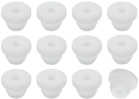 QUARKZMAN 12 Pezzi Passacavo Gomma, Diametro Montaggio 7mm, ID 4,5mm Tappo per Foro Firewall Scatto Gommini Passacavo Anti-Graffio per Cavi Elettrici Cablaggio Scatola Elettrica, Bianco