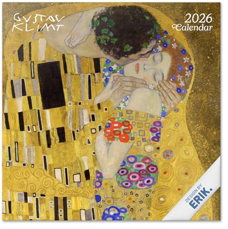 Grupo Erik: Calendario 2026 da Muro Gustav Klimt | Calendario Mensile 2026-30x30cm, Planner 2026 - Mensile da Parete