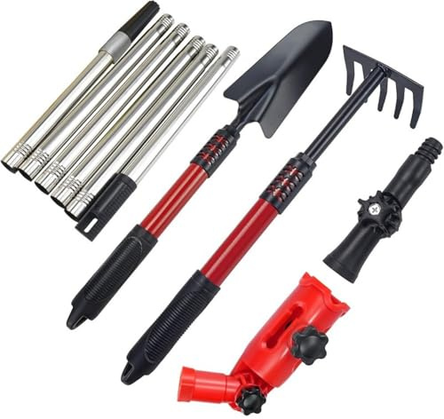 Asyduey Gutter Cleaner Tool Kit Multi-Angle Gutter Guard Pole and Rake High-Efficiency Leaves Removal Tool