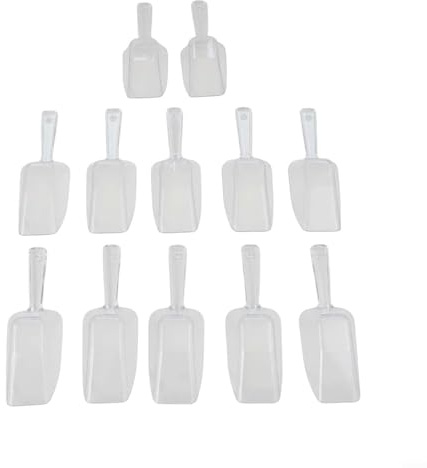 Pala de plástico multiusos de alta transparencia para hielo, granos, arena, té y confitería, utensilio de cocina ligero y reutilizable (medio y medio)