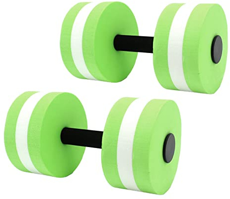 Garosa EVA Water Floating Dumbbell, Lätt Yogahantel för Styrketräning i Pooler, 5,9 X 10,6 Tum Färgglada Simstänger för Vattenaerob Träning och Fitness (Grön)
