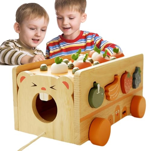 Generisch Formensortierspielzeug,Möhren Ziehspaß Niedliches Holzspielzeug Unterwegs - Formen Steckspiel Für Kindergarten Vorschule Grundschule,Für Geburtstag Weihnachten Partyspiele