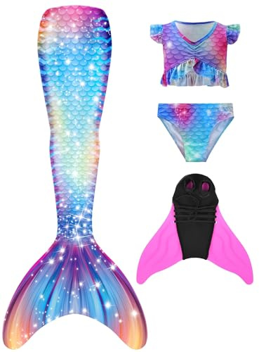 Pyjacos mermai Tale Rosa/Blau/Schwarz Ypdu124，4M2-120